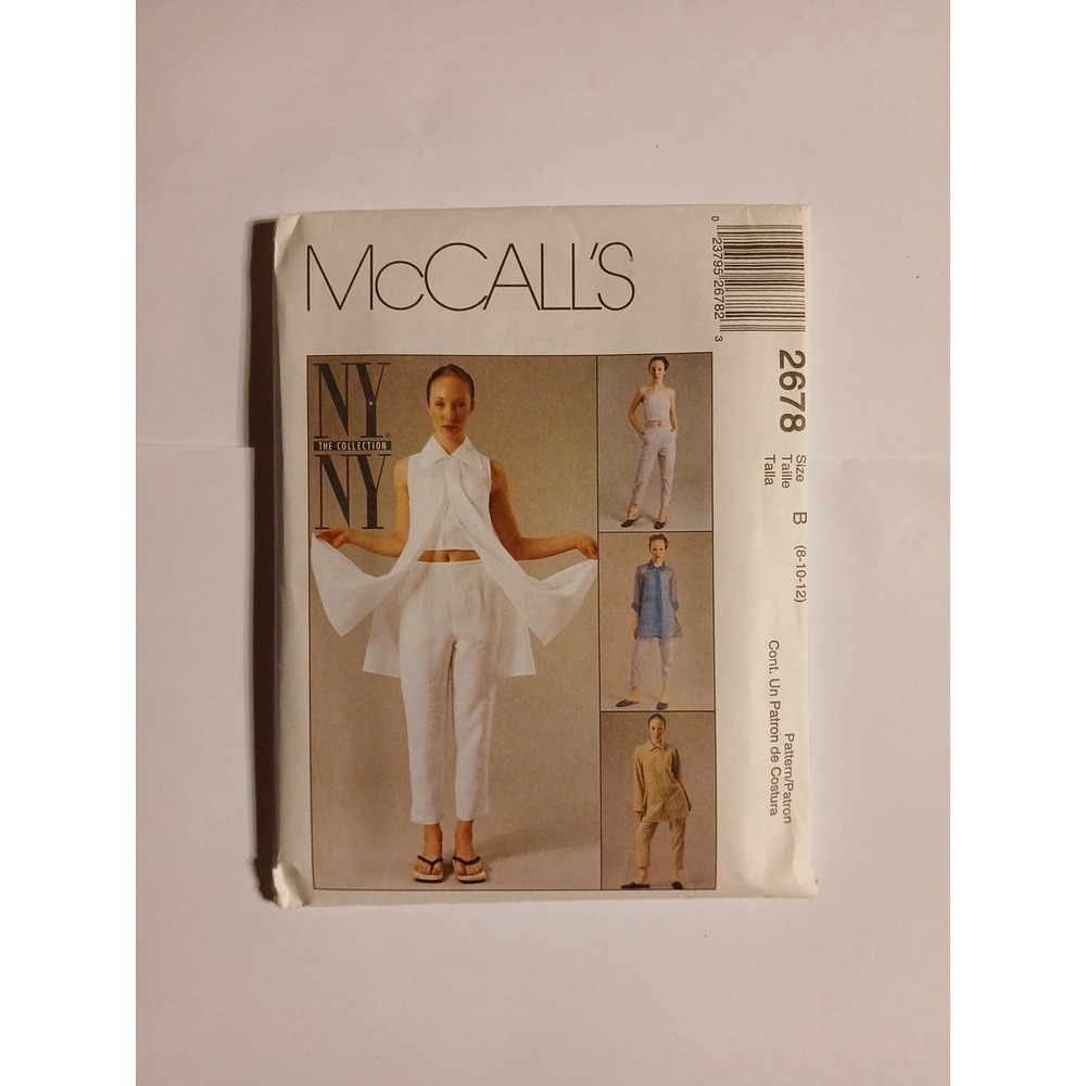 Vtg Ny Ny Collection Mccall's 2678 Pattern Long Blouse Top And Pants 8–12 Cut